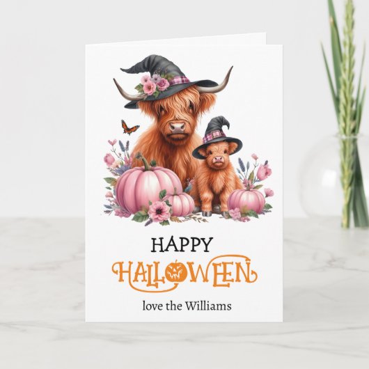 Highland Pumpkin Halloween Groet Kaart (Voorkant)