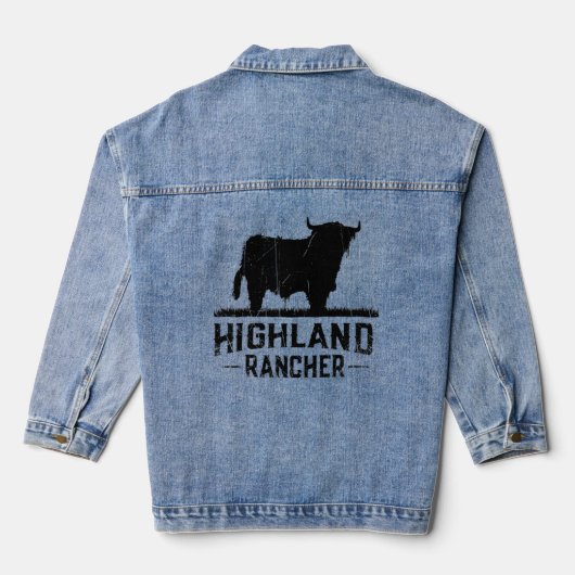 Highland Rancher - Scottish Highland Koe voor Catt Denim Jacket (Achterkant)