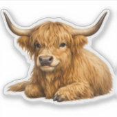 Highland Rundvee Uitgestanste Sticker (Voorkant)