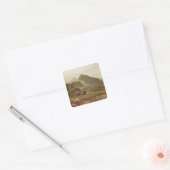 Highland scène vierkante sticker (Envelop)