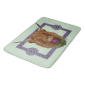 Highland Schotse Koe Paarse Keltische Knoop Werk Badmat (Gekanteld)