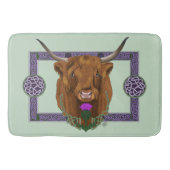 Highland Schotse Koe Paarse Keltische Knoop Werk Badmat (Voorkant)