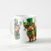 Highland Schotse koe St. Patrick's Day grappig cad Koffiemok (Voorkant links)