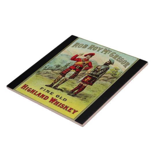 HIghland Scottish Whiskey Label Tegeltje (Zijkant)