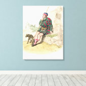 Highland Shepherd, uit 'Costume of Great Britain' Canvas Afdruk (Insitu (Houten vloer))