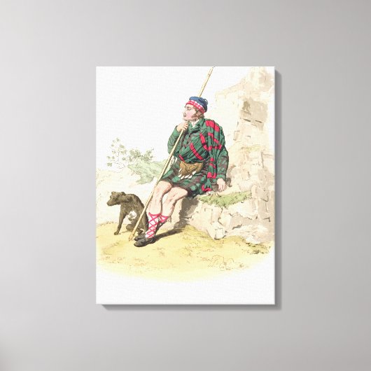 Highland Shepherd, uit 'Costume of Great Britain' Canvas Afdruk (Voorkant)