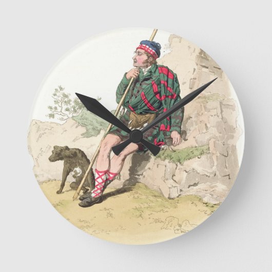 Highland Shepherd, uit 'Costume of Great Britain' Ronde Klok (Voorkant)