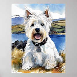 Highland Terrier - Hond Art Print