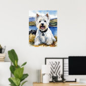 Highland Terrier - Hond Art Print (Thuiskantoor)