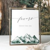 Highland | Watercolor Mountain Favors Sign Poster