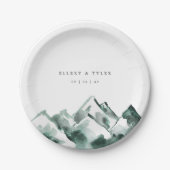 Highland | Watercolor Mountain Wedding Papieren Bordje (Voorkant)