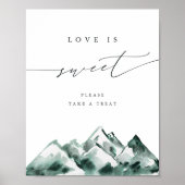 Highland | Waterverf berg dessert tafelbord Poster (Voorkant)