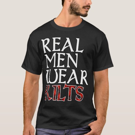 Highlander Games Rood Schotse Ruit Echte Mannen Dr T-shirt (Voorkant)