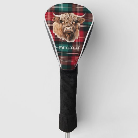 HIGHLANDER KOE spannend cadeau Golfheadcover (Voorkant)