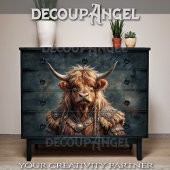 Highlander Viking Warrior Bull - Decoupage - Tissuepapier