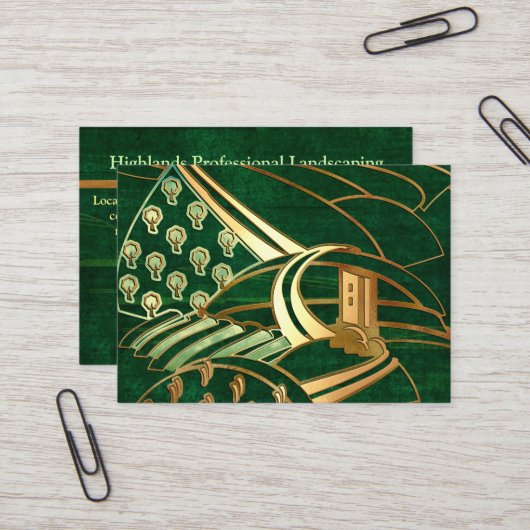 Highlands 1 Keltische LANDSCHAPSBOOMSERVICE Visitekaartje (Voorkant / Achterkant in situ)