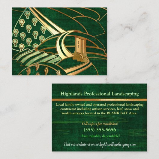 Highlands 1 Keltische LANDSCHAPSBOOMSERVICE Visitekaartje (Voorkant / Achterkant)
