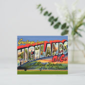 Highlands NC Retro Ansichtkaart Briefkaart (Staand voorkant)