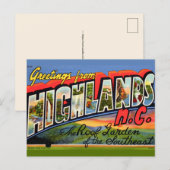 Highlands NC Retro Ansichtkaart Briefkaart (Voorkant / Achterkant)