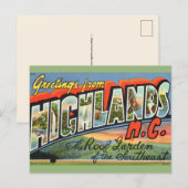Highlands NC Retro Postcard Briefkaart (Voorkant / Achterkant)