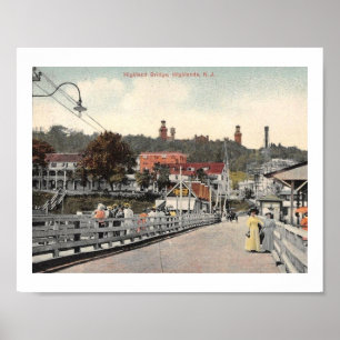 Highlands NJ Bridge Vintage geïnspireerd Poster