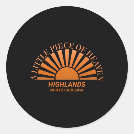 Highlands North Carolina Een klein stukje hemel Ronde Sticker (Voorkant)