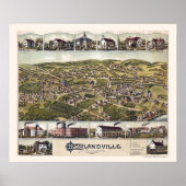 Highlandville, MA Panoramic Map - 1887 Poster (Voorkant)