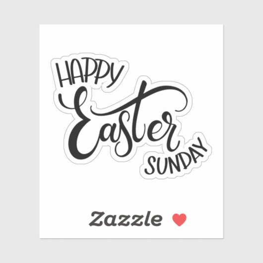 Highlight Black Text "Happy Easter Day" Sticker (Vel)