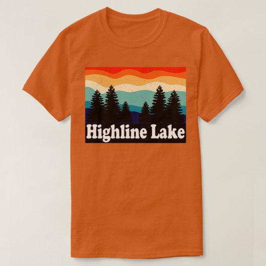 Highline Lake Colorado Retro T-shirt (Design voorkant)