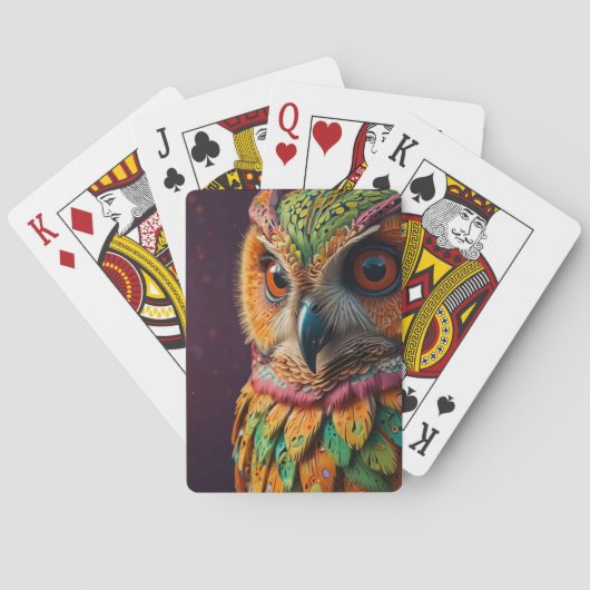 highly detailed owl with psychedelic patterns pokerkaarten (Achterkant)