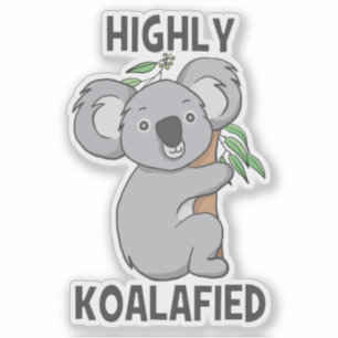 Highly Koalafied Koala Contour Cut Sticker
