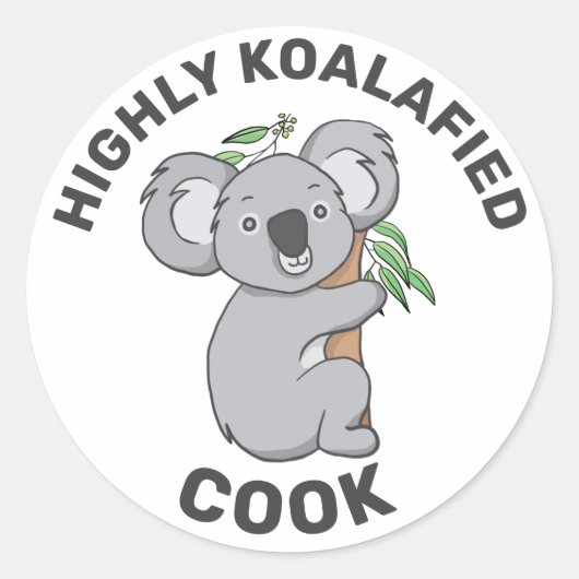 Highly Koalafied Koala - Gekwalificeerde Cook Ronde Sticker (Voorkant)