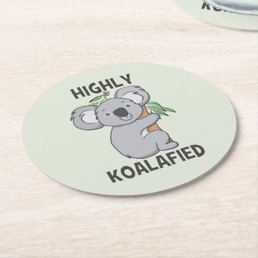 Highly Koalafied Koala Ronde Kartonnen Onderzetter (Gebogen)