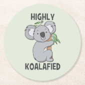 Highly Koalafied Koala Ronde Kartonnen Onderzetter (Voorkant)