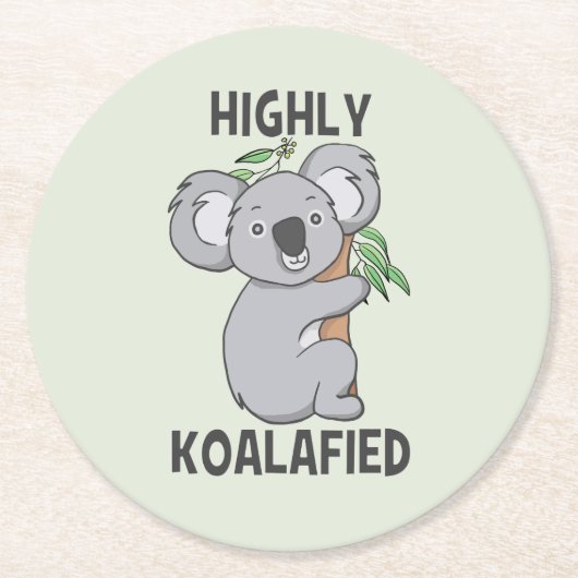 Highly Koalafied Koala Ronde Kartonnen Onderzetter (Voorkant)