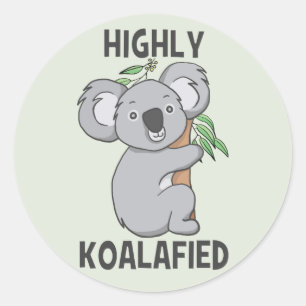 Highly Koalafied Koala Ronde Sticker