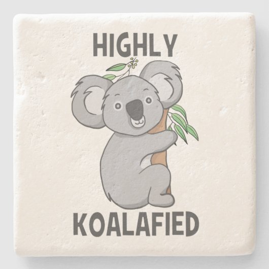 Highly Koalafied Koala Stenen Onderzetter (Voorkant)