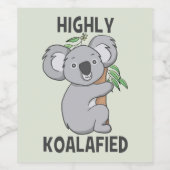 Highly Koalafied Koala Wijn Etiket (Enkel label)