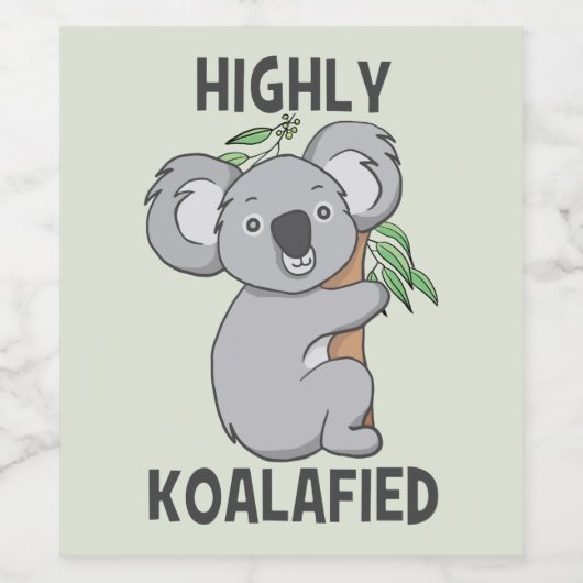 Highly Koalafied Koala Wijn Etiket (Enkel label)