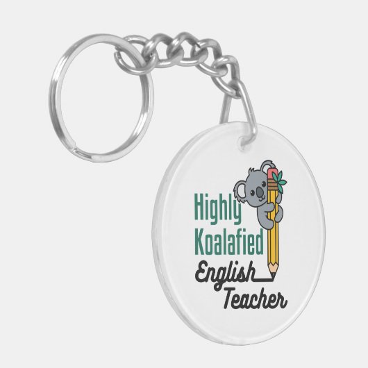 Highly Koalified English Teacher Sleutelhanger (Voorkant Links)
