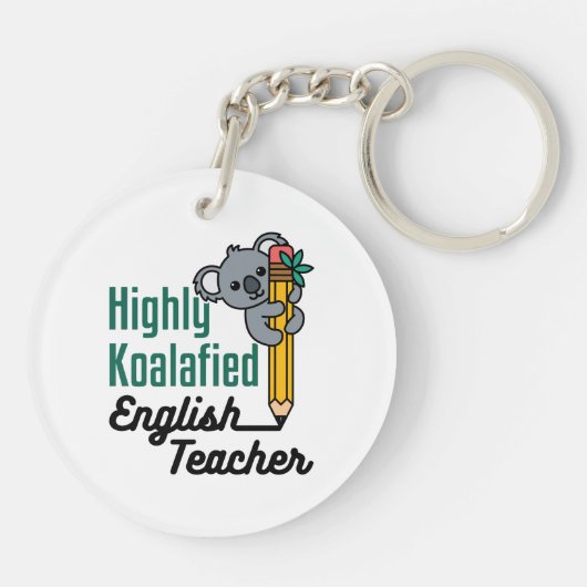 Highly Koalified English Teacher Sleutelhanger (Achterkant)