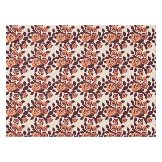 Highly Stylized Roses In Shades Of Orange Tafelkleed (Voorkant (Horizontaal))