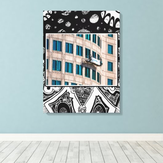 Highrise-ruitensproeier Canvas Afdruk (Insitu (Houten vloer))