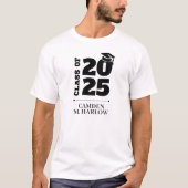 Highschool Afstuderen Zwart Pet Naam T-shirt (Voorkant)