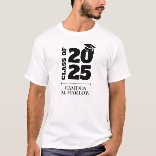 Highschool Afstuderen Zwart Pet Naam T-shirt