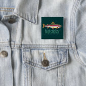 Highsticker Fly Fishing Vierkante Button 5,1 Cm (In situ)