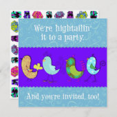 Hightailin 'It Uitnodiging Sjabloon Versie Een (Voorkant / Achterkant)