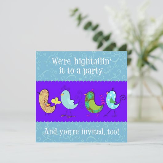 Hightailin 'It Uitnodiging Sjabloon Versie Een (Staand voorkant)