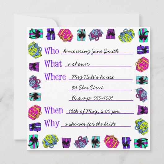 Hightailin 'It Uitnodiging Sjabloon Versie Een (Achterkant)