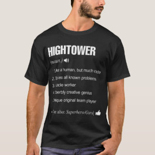 Hightower Name Definition Retro Family Funny T-shirt